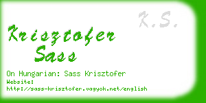 krisztofer sass business card